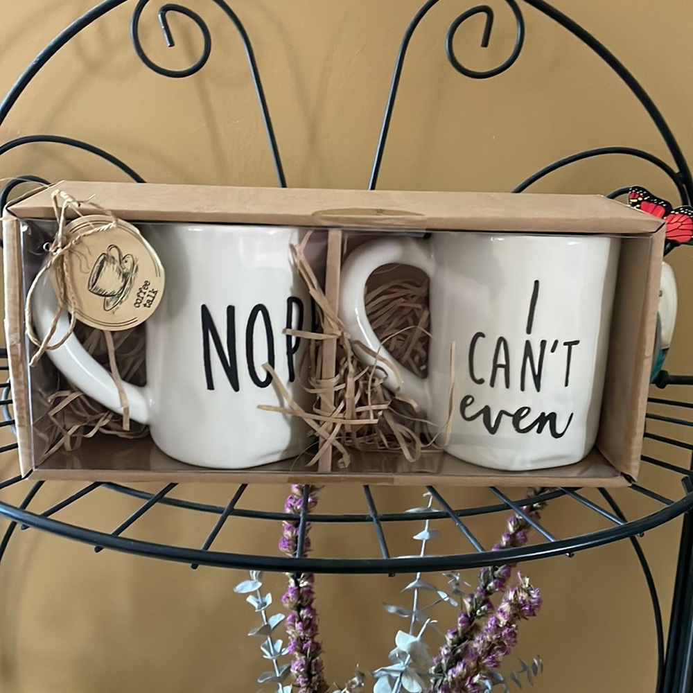 NIB Set of Two 16oz Mugs (Nope & I Can’t Even)